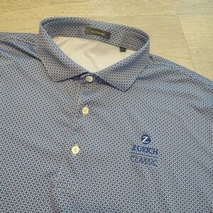Turtleson x Zurich Classic Golf Polo Shirt Geometric Purple XL Stretch Performan